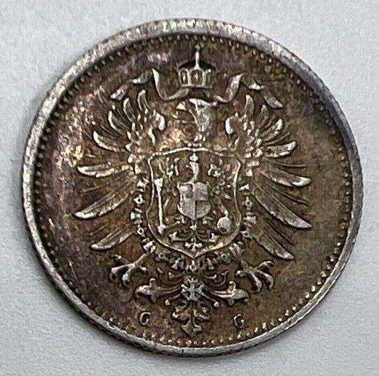 1876 - G 20 Pfennig Germany Coin | Collectable Grade | a508