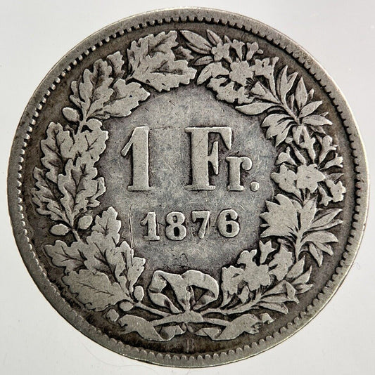 1876 Switzerland Swiss 1 Franc Silver Coin | Collectable Grade