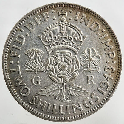 1943 George VI Florin Silver Coin | Fine Collectable Grade