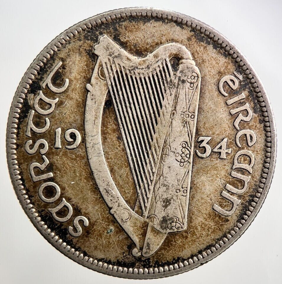 1934 Irish Horse Half-Crown Silver Coin | Fine Collectable Grade | a2827