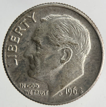 1964 - D USA US Roosevelt One Dime Silver Coin | Very High Grade