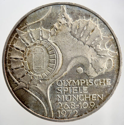 1972 - G 10 Mark Munich Olympics Silver Germany Coin | Collectable Grade | a1139