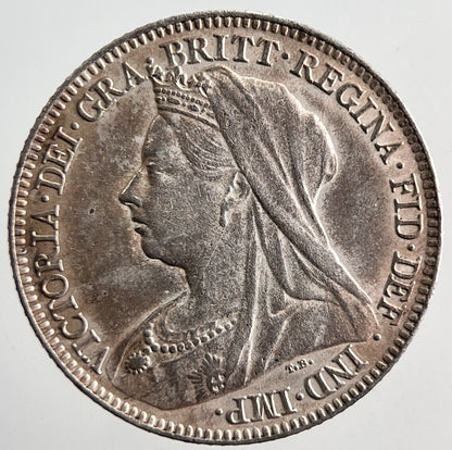 1896 Victoria Sixpence Silver Coin | Very High Grade