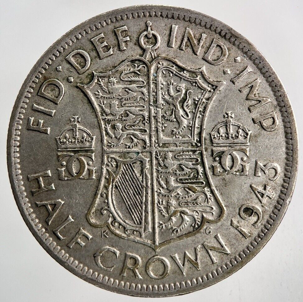 1943 George VI Half - Crown Silver Coin | Fine Collectable Grade