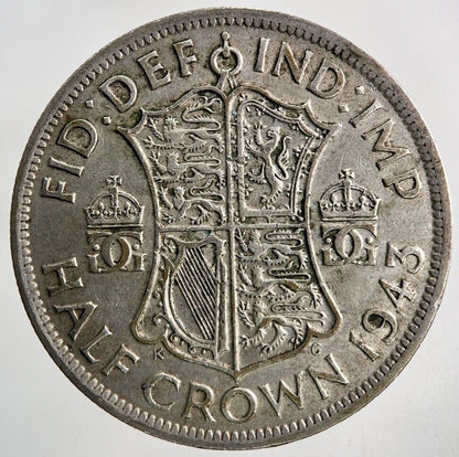 1943 George VI Half - Crown Silver Coin | Fine Collectable Grade