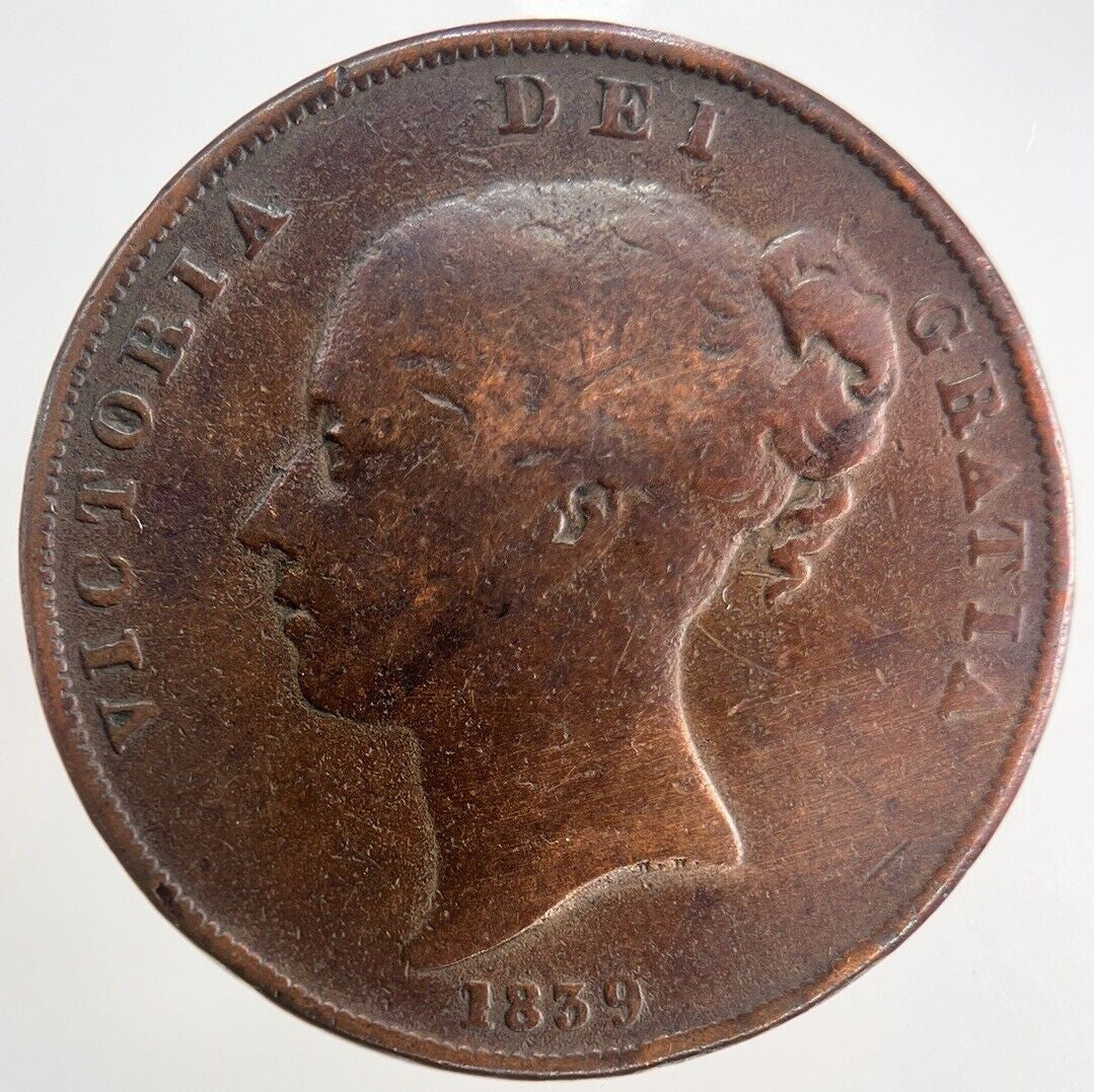 1839 Isle of Man One Penny Coin | Fine Collectable Grade