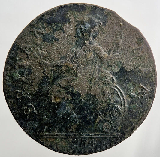 1774 George III Half - Penny | British Coin | Fine Collectable Grade | a1084