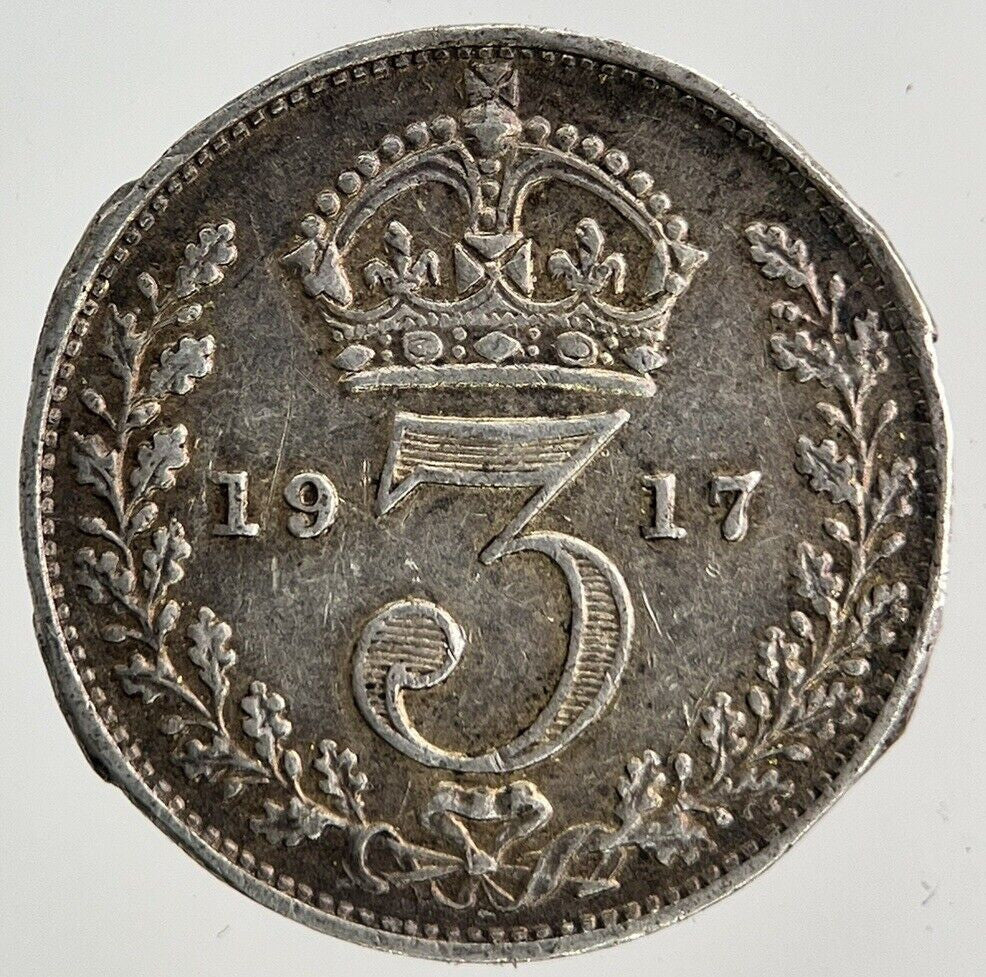 1917 George V Threepence Silver Coin | Very High Grade