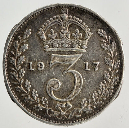 1917 George V Threepence Silver Coin | Very High Grade