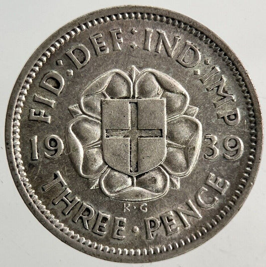 1939 George VI Threepence Silver Coin | Fine Collectable Grade