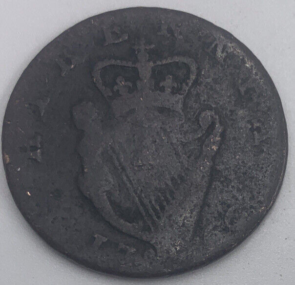 1766 Irish Half - Penny Coin | Fair Grade