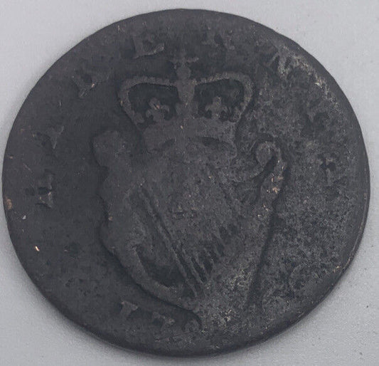 1766 Irish Half - Penny Coin | Fair Grade