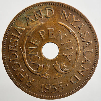 1955 Rhodesia One Penny Coin | Very High Grade | a2127
