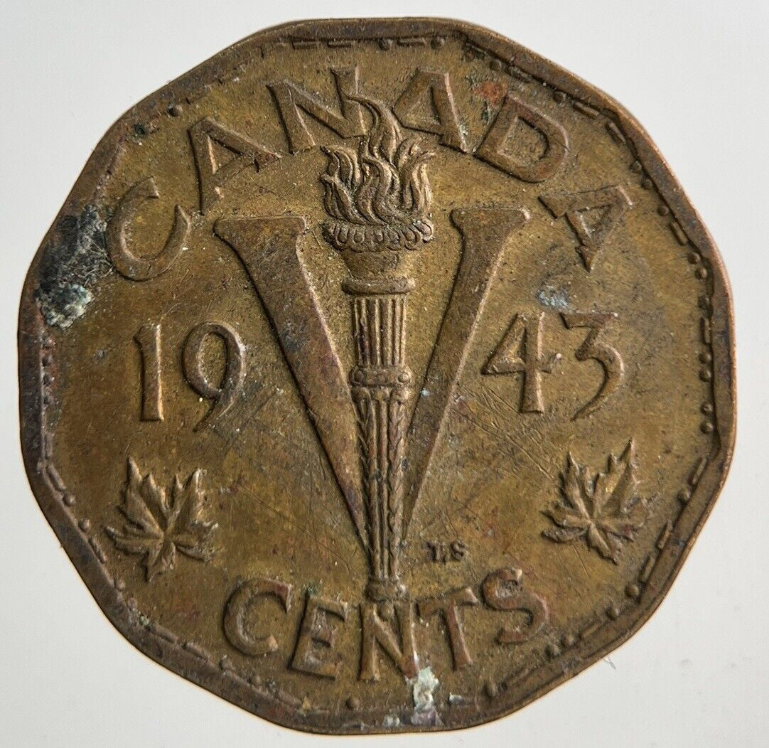 1943 Canada 5 Cents Coin | Fine Collectable Grade