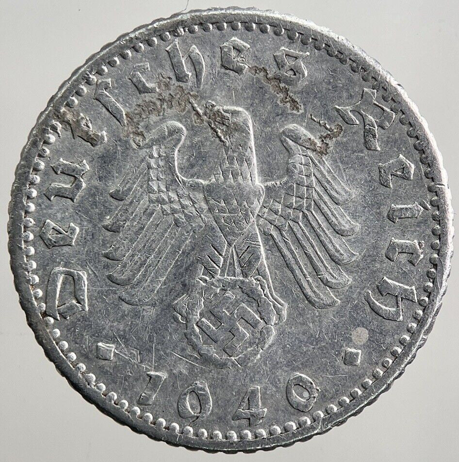 1940 - A Germany Nazi 50 Pfennig Coin | Collectable Grade | a3139