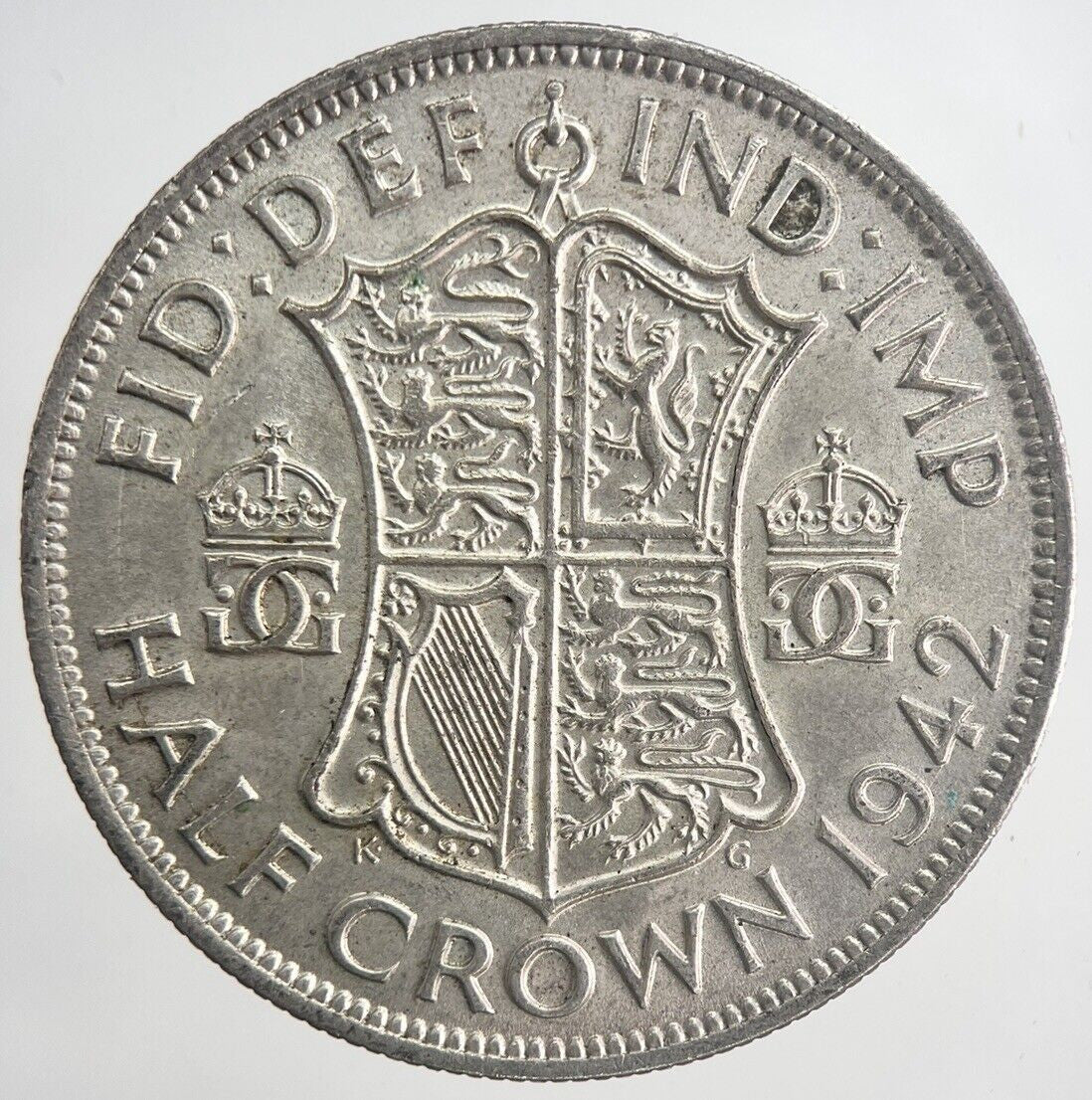 1942 George VI Half - Crown Silver Coin | Very High Grade | a6339