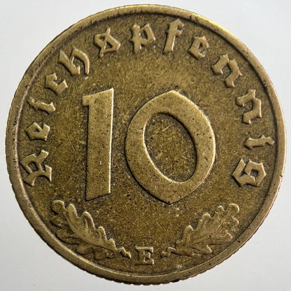 1938 - E Germany Nazi 10 Pfennig Coin | Fine Collectable Grade | a7873