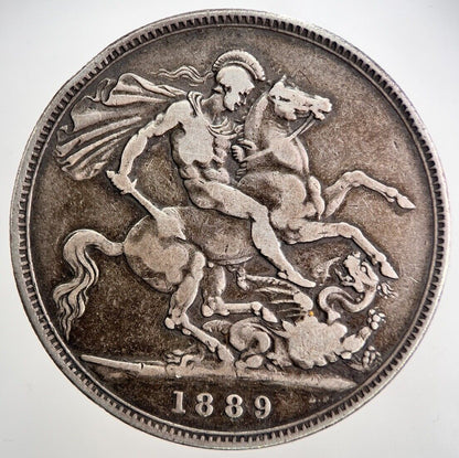 1889 Victoria Crown Silver Coin | Fine Collectable Grade | a850