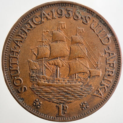 1938 South Africa Penny Coin | Fine Collectable Grade | a5679