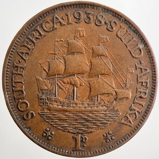 1938 South Africa Penny Coin | Fine Collectable Grade | a5679
