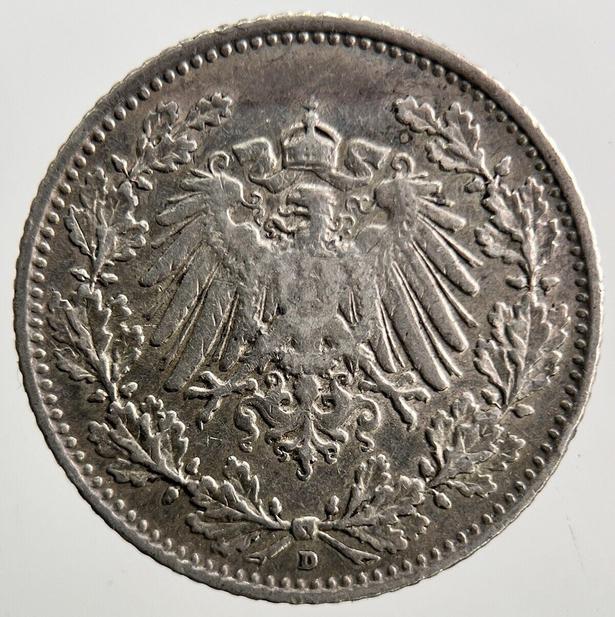 1906 - D Germany 1/2 Half Mark Silver Coin | Collectable Grade | a3725