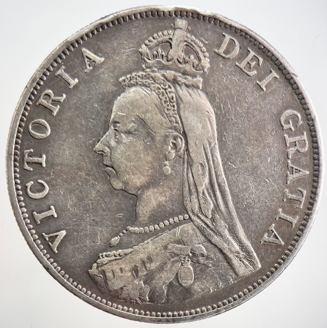 1889 Victoria Double Florin Silver Coin | Fine Collectable Grade | a436