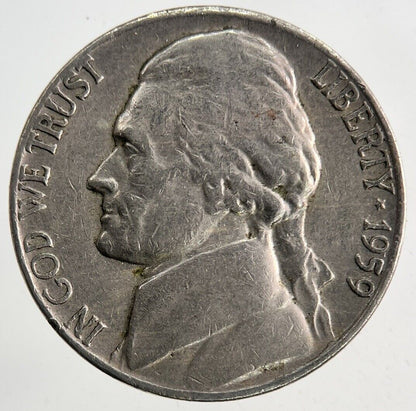 1959 - D US USA Jefferson Nickel V 5 Cents Coin | Fine Collectable Grade