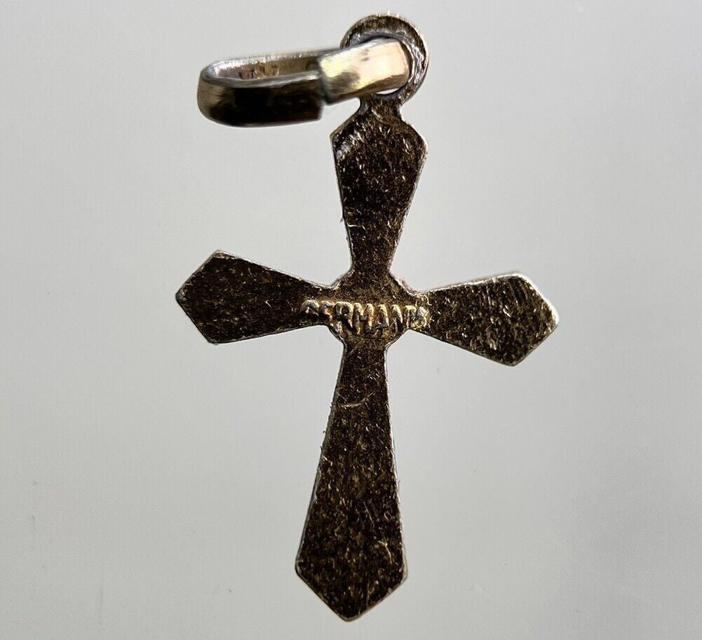 Old Religious Cross Pendant Necklace Charm Amulet | Height 2cm | a2953