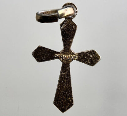 Old Religious Cross Pendant Necklace Charm Amulet | Height 2cm | a2953