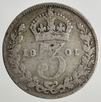 1901 Victoria Threepence Silver Coin | Collectable Grade