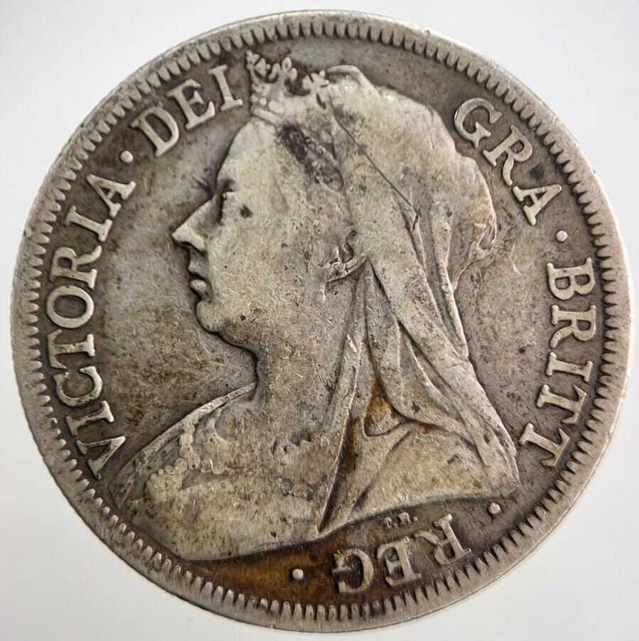 1900 Victoria Half - Crown Silver Coin | Collectable Grade | a7246