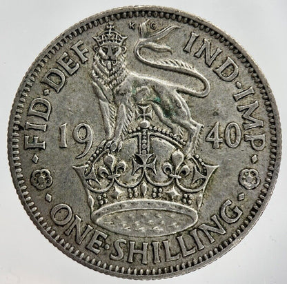 1940 George VI Shilling Silver Coin | Fine Collectable Grade