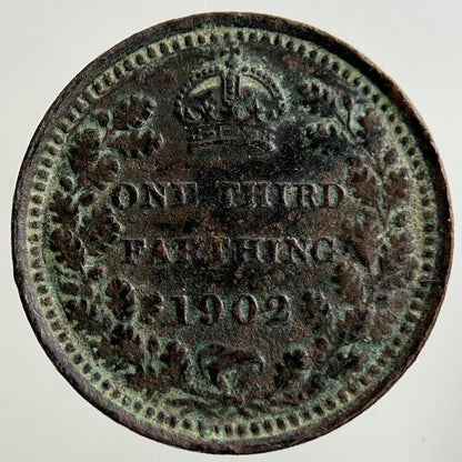 1902 Edward VII 1/3 One Third Farthing Coin | Fine Collectable Grade