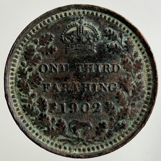 1902 Edward VII 1/3 One Third Farthing Coin | Fine Collectable Grade