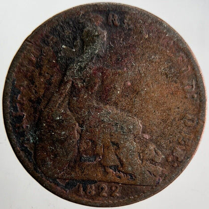 1822 George IV Farthing Coin | Fair Grade | a4588