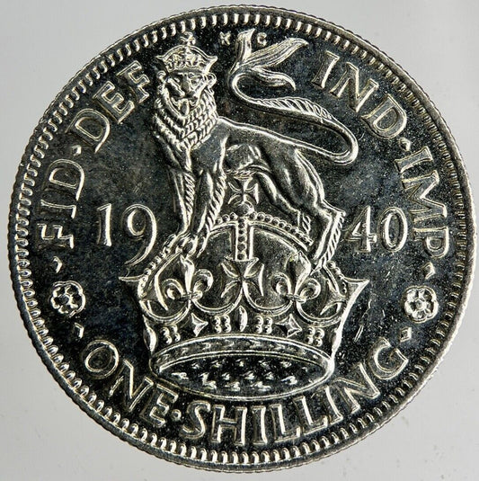 1940 George VI Silver Shilling Coin | Very High Grade