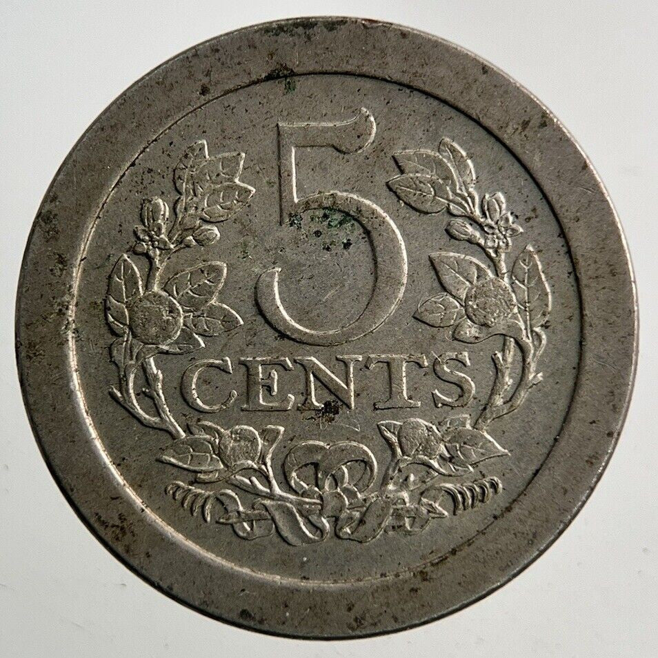 1907 Netherlands 5 Cents Coin | Very High Grade