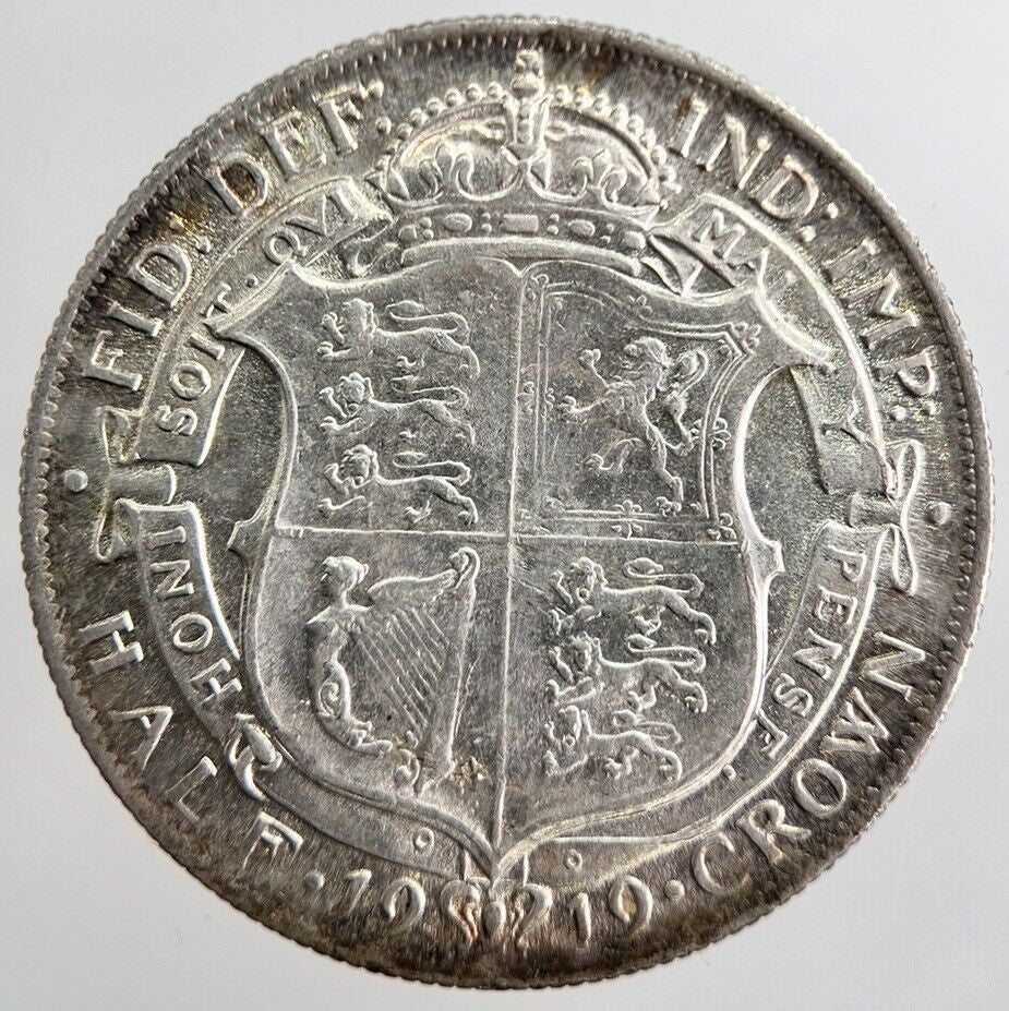 1919 George V Half - Crown Silver Coin | Very High Grade | a8533