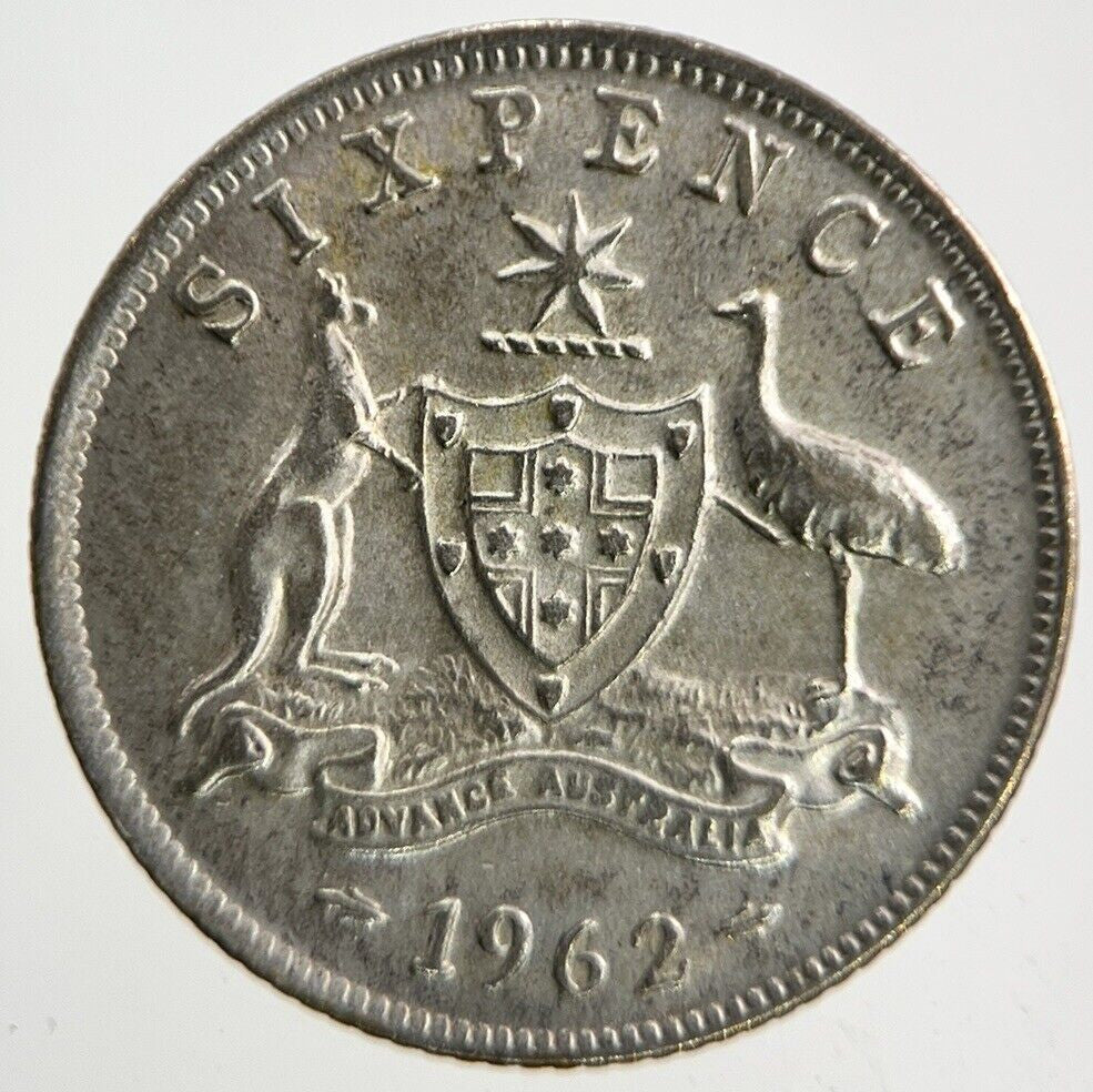 1962 Australia Sixpence Silver Coin | Very High Grade