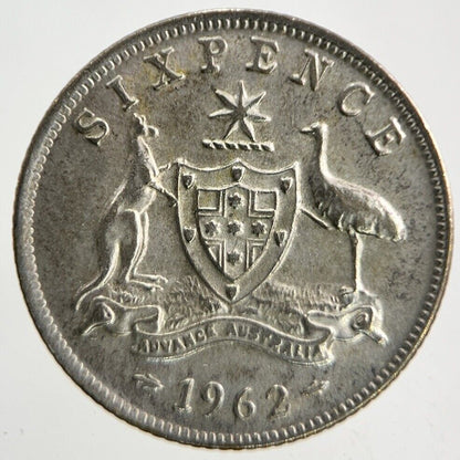 1962 Australia Sixpence Silver Coin | Very High Grade
