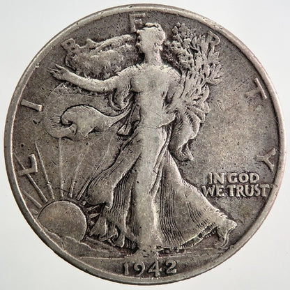 1942 US Half - Dollar Walking Liberty Silver Coin | Fine Collectable Grade