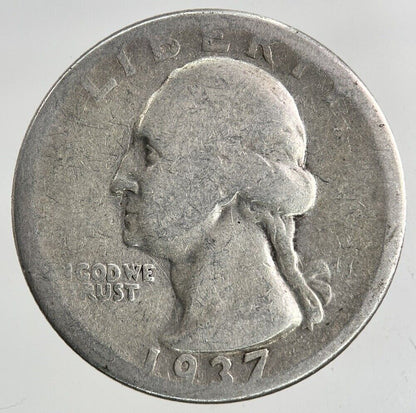 1937 US USA Quarter Dollar Silver Coin | Collectable Grade