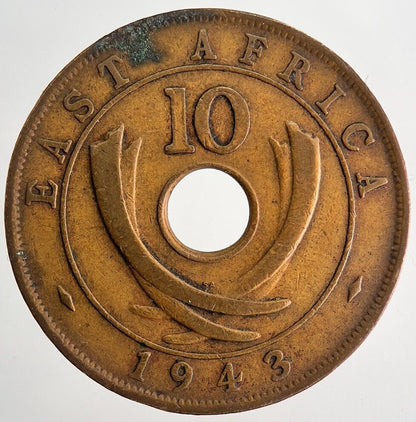1943 East Africa 10 Ten Cents Coin | Fine Collectable Grade | a9929