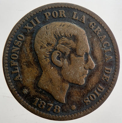 1878 Spain Cinco 5 Centimos Coin | Collectable Grade | a4743
