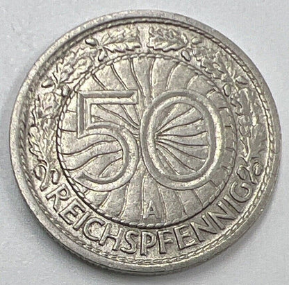 1928 Germany 50 Pfennig Coin | Fine Collectable Grade | a1463