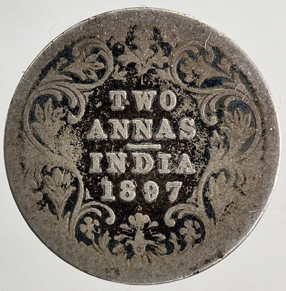 1897 India 2 Annas Silver Coin | Collectable Grade | a6704