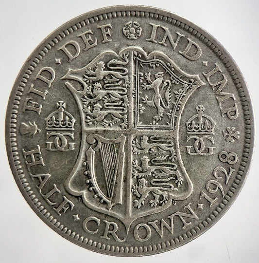 1928 George V Half - Crown Silver Coin | Fine Collectable Grade