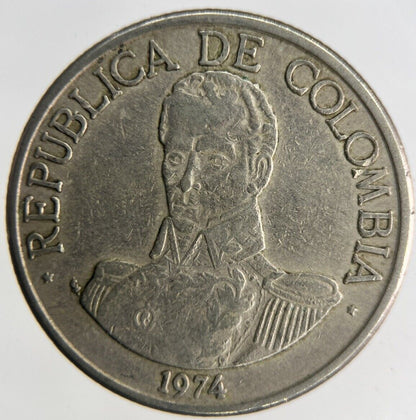 1974 Colombia 1 Peso Coin | Very High Grade