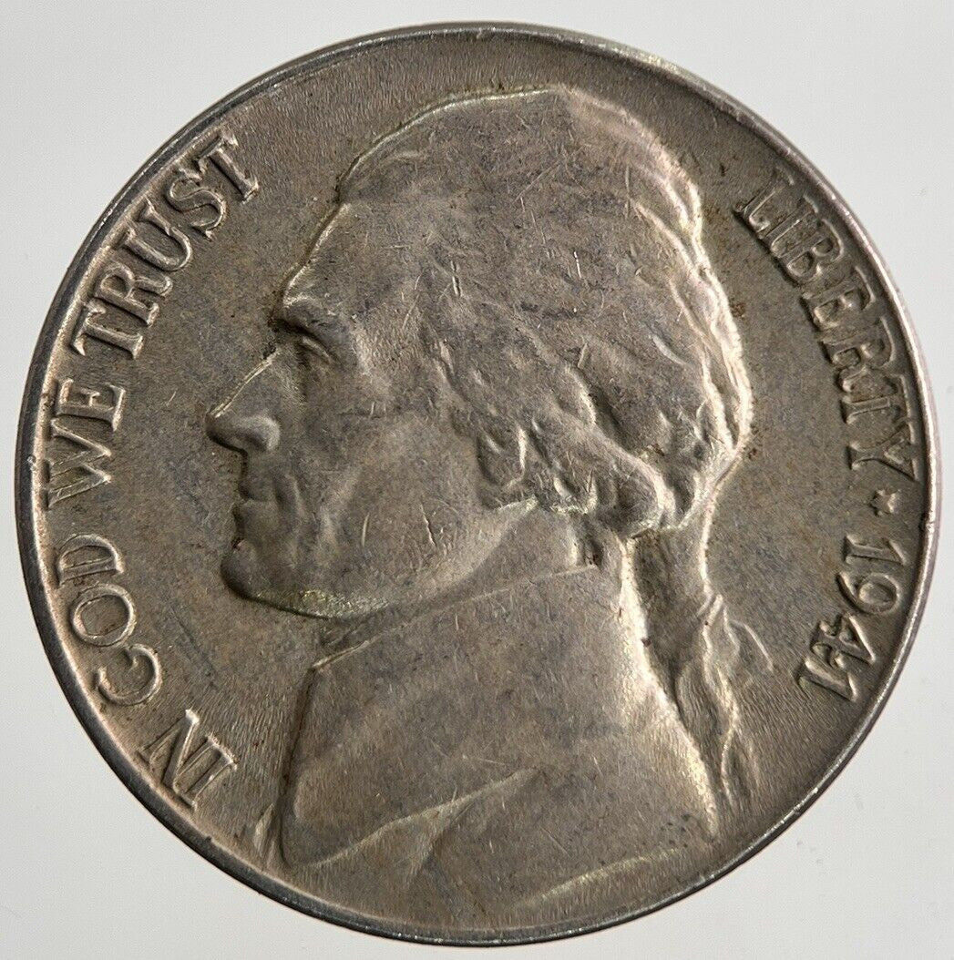 1941 US USA Jefferson Nickel 5 Cents Coin | Fine Collectable Grade