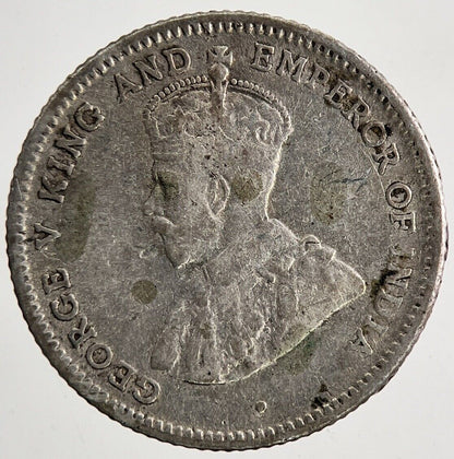 1913 Ceylon 25 Cents Sri Lanka Silver Coin | Fine Collectable Grade | a9485
